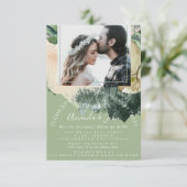 Invitation Fête des mariées de la partie de l'engagement Phot (Debout devant)