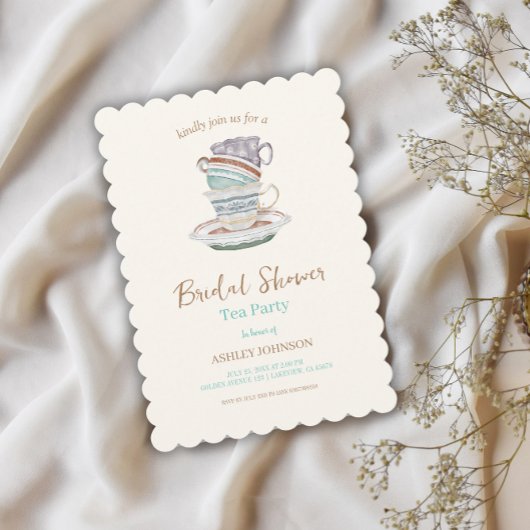 Invitation FÊTE DES MARIÉES de la partie de thé JULIET