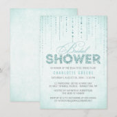 Invitation Fête des mariées de la Parties scintillant Aqua -  (Devant / Derrière)