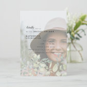 Invitation Fête des mariées de la photo de la mariée (Debout devant)