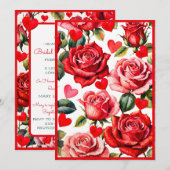 Invitation Fête des mariées de la Reine des Coeurs de la Cour (Devant / Derrière)