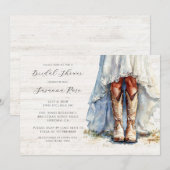 Invitation Fête des mariées de la robe de mariée Mariage fill (Devant / Derrière)