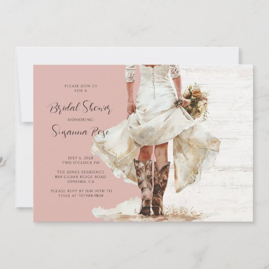 Invitation Fête des mariées de la robe de mariée Mariage fill (Devant)