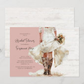 Invitation Fête des mariées de la robe de mariée Mariage fill (Devant / Derrière)