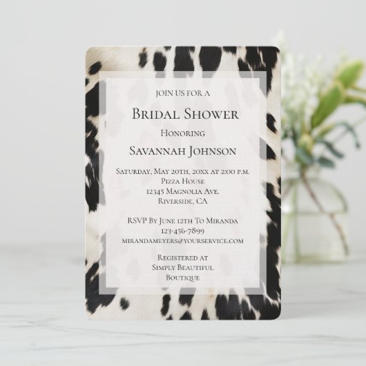 Invitation Fête des mariées de la vache noire blanche sud-oue (Debout devant)