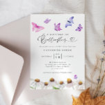 Invitation Fête des mariées De La Vie Des Papillons<br><div class="desc">Elégante carte d'invitation à la douche nuptiale avec aquarelle illustrant les papillons et les fleurs. Le texte dit "Une vie de papillons."</div>