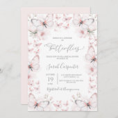 Invitation Fête des mariées de la vie des papillons (Devant / Derrière)