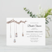 Invitation Fête des mariées de lanternes à pendage rustique (Debout devant)