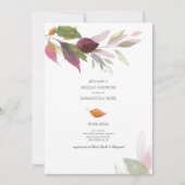 Invitation Fête des mariées de l'aquarelle des feuilles d'aut (Devant)