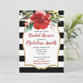 Invitation Fête des mariées de l'aquarelle rouge Noël (Debout devant)