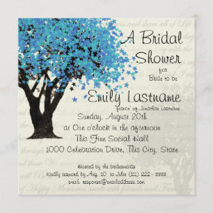 Invitation Fête des mariées de l'arbre des fleurs dansantes