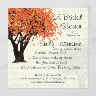 Invitation Fête des mariées de l'arbre des fleurs dansantes