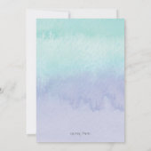 Invitation Fête des mariées de lavage à l'aquarelle bleu et v (Dos)