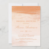 Invitation Fête des mariées de lavage à l'aquarelle Coral et  (Devant)