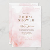 Invitation Fête des mariées de lavage couleur rose rouge (Devant / Derrière)