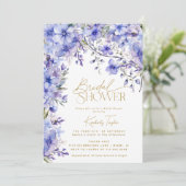 Invitation Fête des mariées de lavande à perches florales vio (Debout devant)