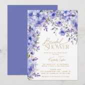 Invitation Fête des mariées de lavande à perches florales vio (Devant / Derrière)