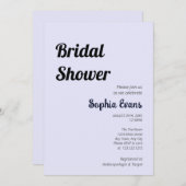 Invitation Fête des mariées de lavande minimale et simple (Devant / Derrière)