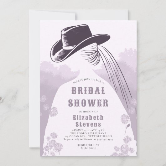 Invitation Fête des mariées de lavande rustique Fleur sauvage (Devant)