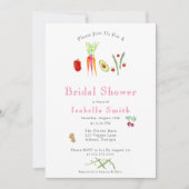 Invitation Fête des mariées de légumes aquarelle (Devant)