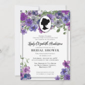 Invitation Fête des mariées de l'ère de régence violette (Devant)