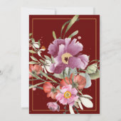 Invitation Fête des mariées de l'esperluette rose floral (Dos)