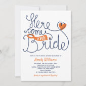 Invitation Fête des mariées de lettres de script a (Devant)