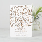 Invitation Fête des mariées de lettres rose or Rose lunaire (Debout devant)