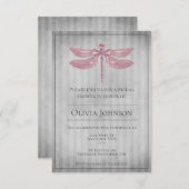 Invitation Fête des mariées de libellules à bijoux rose (Devant / Derrière)