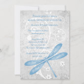 Invitation Fête des mariées de libellules bleues (Devant)