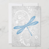 Invitation Fête des mariées de libellules bleues (Dos)