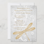 Invitation Fête des mariées de libellules d'or (Devant)