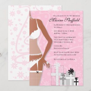 Invitation Fête des mariées de lingerie afro-américaine