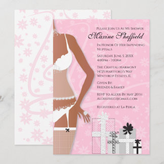 Invitation Fête des mariées de lingerie afro-américaine