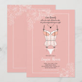 Invitation Fête des mariées de lingerie Dainty (Devant / Derrière)