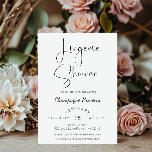 Invitation Fête des mariées de lingerie de script moderne