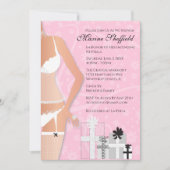 Invitation Fête des mariées de lingerie diamant rose et blanc (Devant)