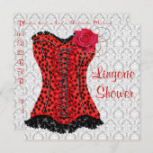 Invitation Fête des mariées de lingerie du léopard rouge (Devant / Derrière)