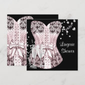 Invitation Fête des mariées de lingerie en corse rose (Devant / Derrière)