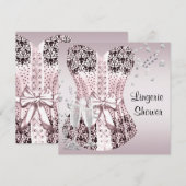 Invitation Fête des mariées de lingerie en corse rose (Devant / Derrière)