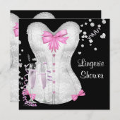 Invitation Fête des mariées de lingerie en corse rose (Devant / Derrière)