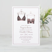 Invitation Fête des mariées de lingerie en dentelle noire (Debout devant)