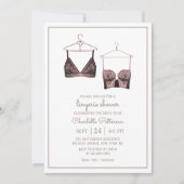 Invitation Fête des mariées de lingerie en dentelle noire (Devant)