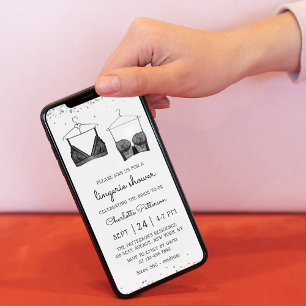 Invitation Fête des mariées de lingerie en dentelle noire