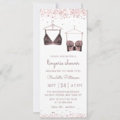 Invitation Fête des mariées de lingerie en dentelle noire (Devant)