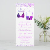 Invitation Fête des mariées de lingerie en dentelle violette (Debout devant)
