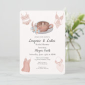 Invitation Fête des mariées de lingerie et lattes (Debout devant)