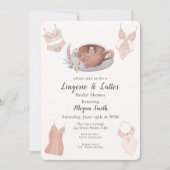Invitation Fête des mariées de lingerie et lattes (Devant)