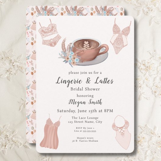 Invitation Fête des mariées de lingerie et lattes
