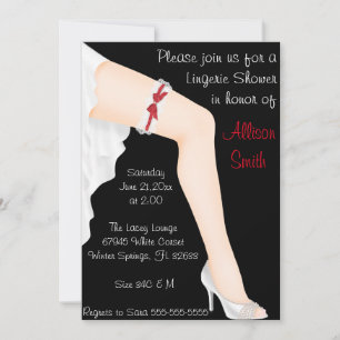 Invitation Fête des mariées de lingerie Hot Red & White Lace
